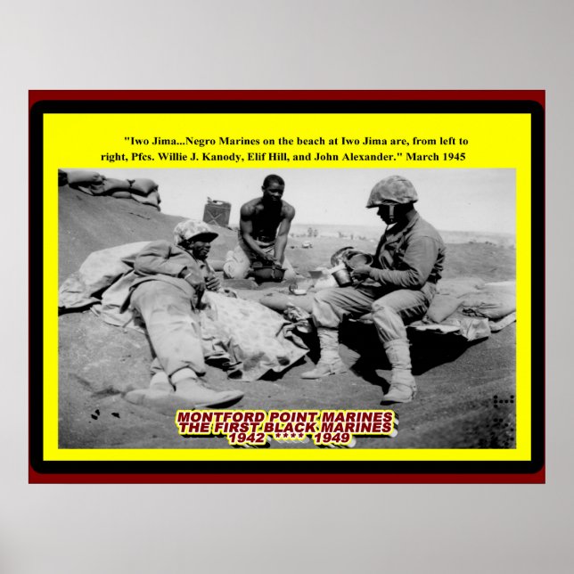 IWO JIMA NEGRO MARINES 1945 POSTER (Framsidan)