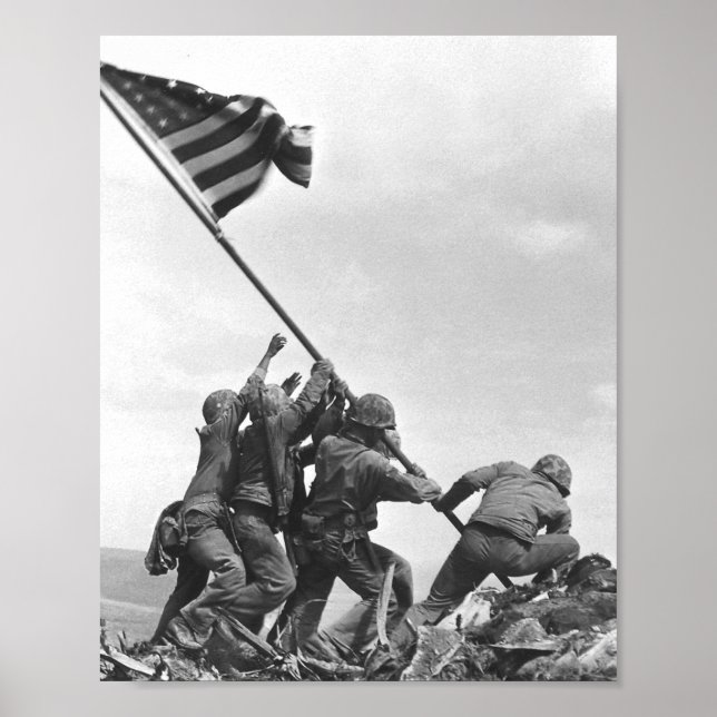Iwo Jima Raising American Flagga Poster (Framsidan)