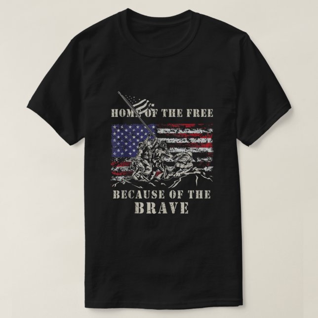 Iwo Jima WWII Veteran Memorial Day USA flagga Army T Shirt (Design framsida)