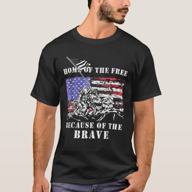 Iwo Jima WWII Veteran Memorial Day USA flagga Army T Shirt (Framsida)