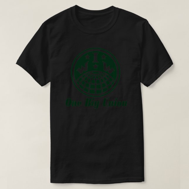 IWW EN STOR UNIONSGRÖNT T SHIRT (Design framsida)