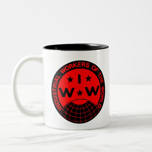 IWW Logotyp , Wobblies - en stor unionskaffe Mugg (Vänster)