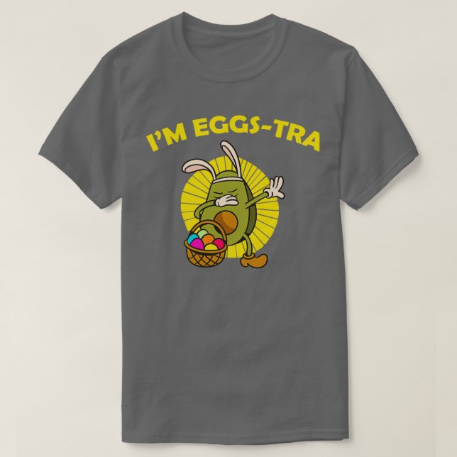 Ix27m Eggstra Funny Avocado Dabbing Påsk T Shirt (Design framsida)