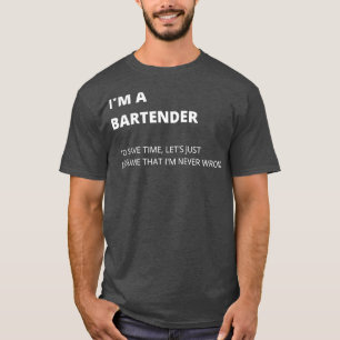 Ix27m En Bartender-Bartender-parentes kvalitetsdes T Shirt