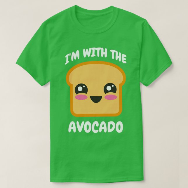 Ix27m med Avocado Toast Cute Girl Guacamole T Shirt (Design framsida)