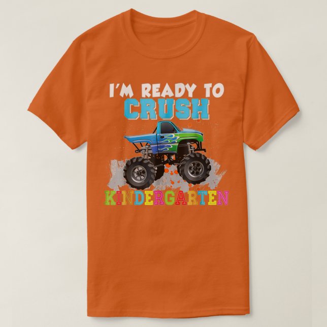 Ix27m-Redo för att krossa Kindergarten Monster Las T Shirt (Design framsida)