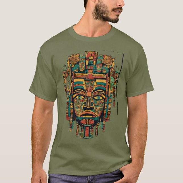 Ixchel Mayan Gudom Mask T Shirt (Framsida)