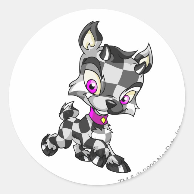 Ixi Checkered Runt Klistermärke (Framsida)