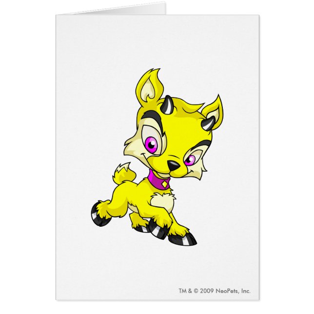 Ixi gult hälsningskort (Framsidan)