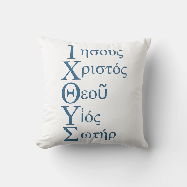 IXOYE-Acrostic (blått) Kudde (Framsida)