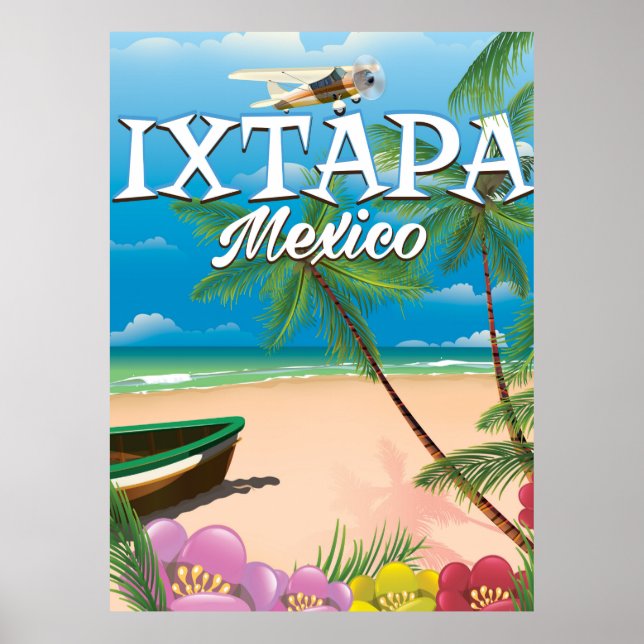 Ixtapa Mexiko strand affisch (Framsidan)