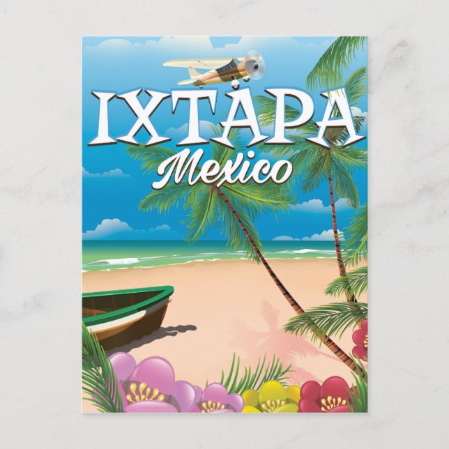 Ixtapa Mexiko strand affisch Vykort (Framsida)