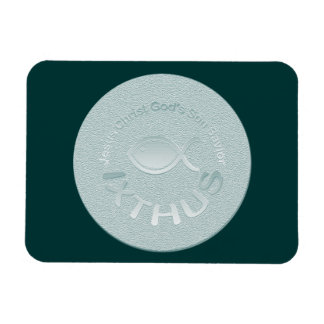 IXTHUS Christian Fish Symbol - SILVER Magnet