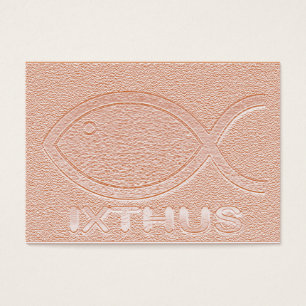 IXTHUS Christian Fish Symbol - Tract Card / Tact C Visitkort