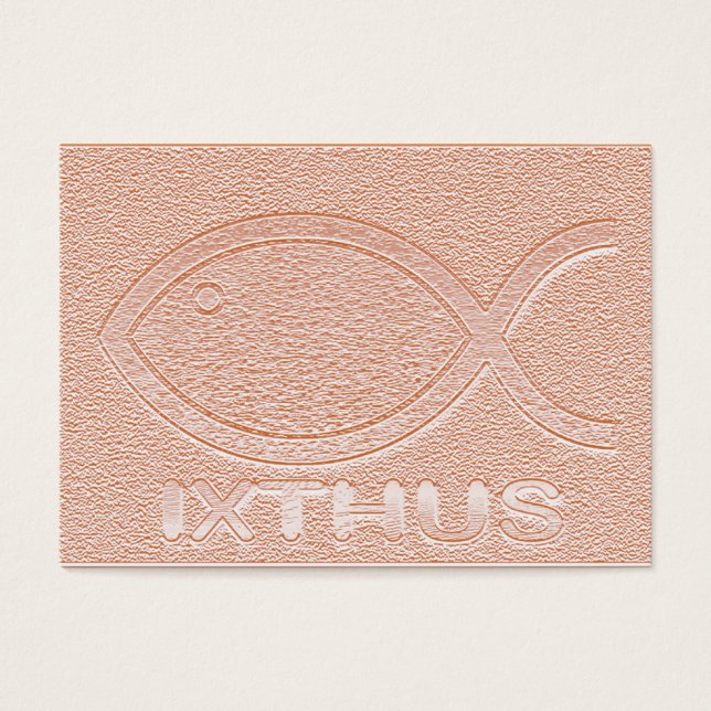 IXTHUS Christian Fish Symbol - Tract Card / Tact C Visitkort (Framsidan)