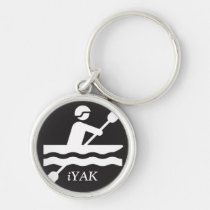 iYAK, Kayaking Keychain Rund Silverfärgad Nyckelring