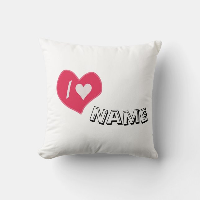 “I🤍You Heart – Cute Romantic Gift Design” Kudde (Framsida)