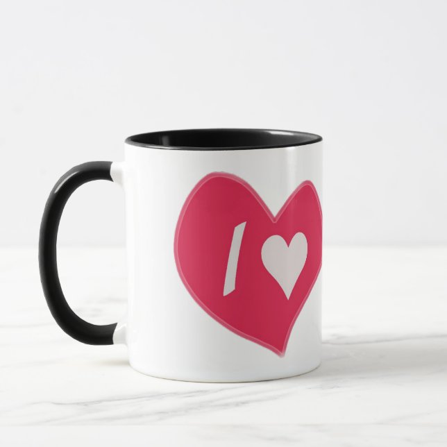 “I🤍You Heart – Cute Romantic Gift Design” Mugg (Vänster)