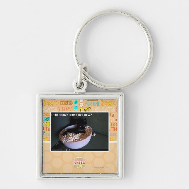 Iz de scawy filmova nu? fyrkantig silverfärgad nyckelring (Framsidan)