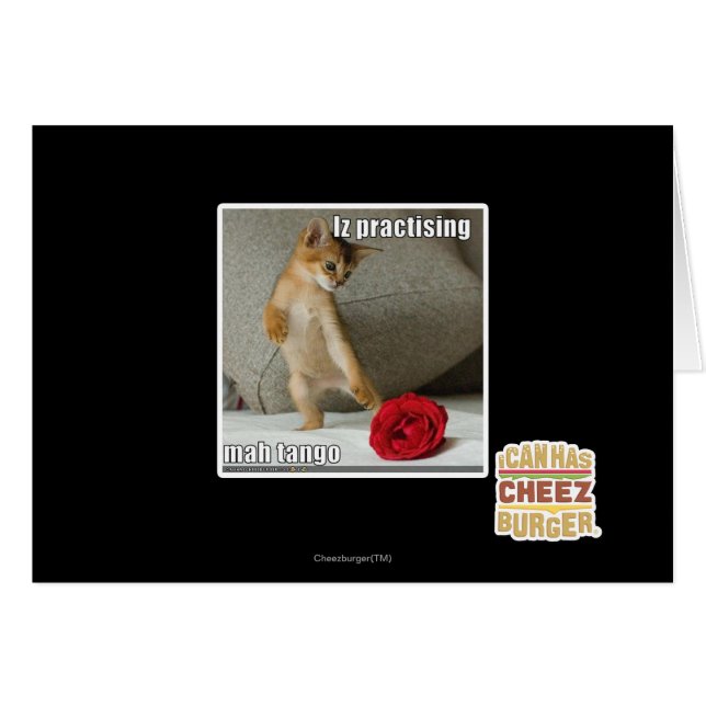 Iz praktiserar mah tango hälsningskort (Framsidan Horizontal)