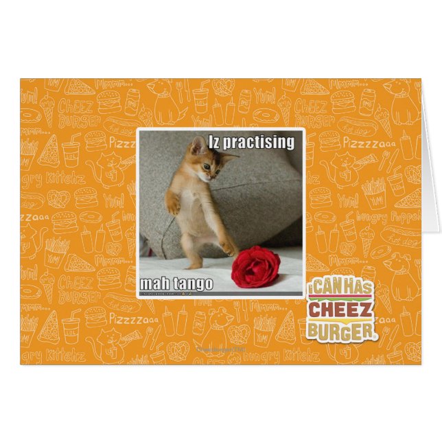 Iz praktiserar mah tango hälsningskort (Framsidan Horizontal)