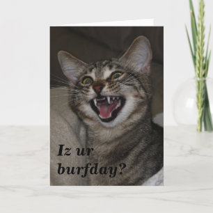 Iz ur burfday? humoristiskt fotofödelsedagskort kort