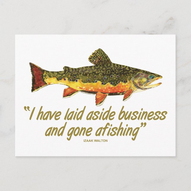 Izaak Walton Fishing Quote Vykort (Framsida)