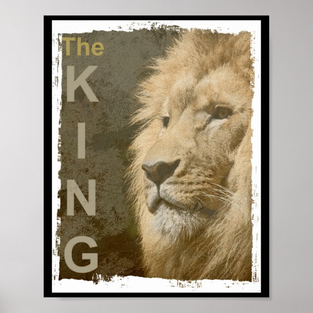 Ize Modern Elegant P Art Lion Head Black  Poster (Framsidan)