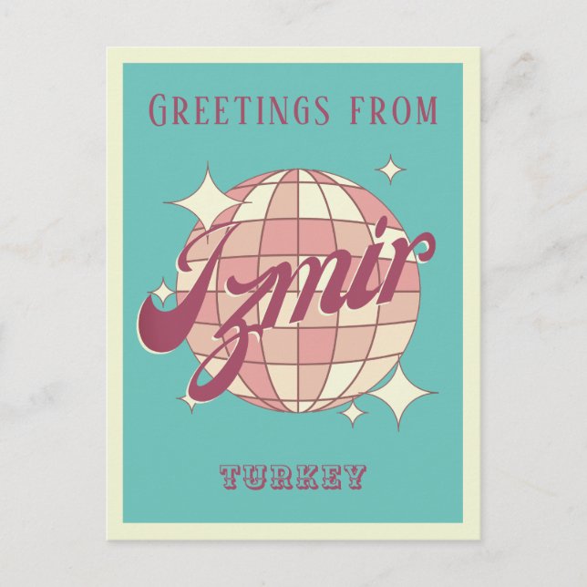 Izmir Turkey Retro Vintage Postcard Vykort (Framsida)