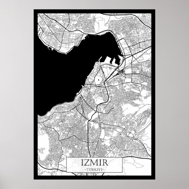 İzmir Turkiet Karta Poster (Framsidan)