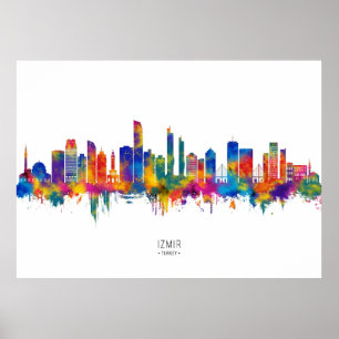 Izmir Turkiet Skyline Poster