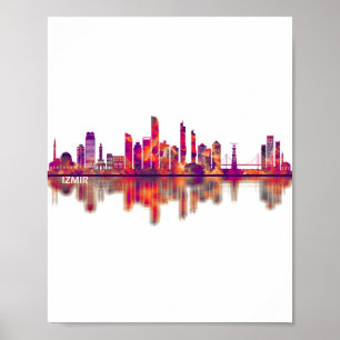 Izmir Turkiet Skyline Poster