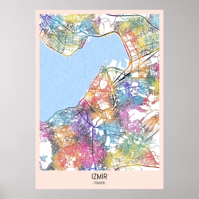 İzmir Türkiye City Karta Poster (Framsidan)