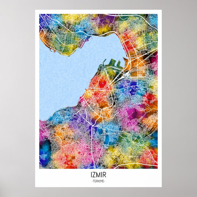 İzmir Türkiye City Karta Poster (Framsidan)