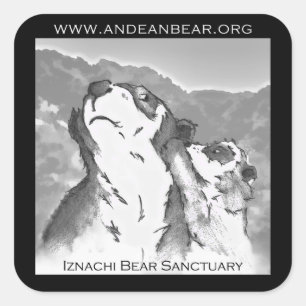 Iznachi Bear Sanctuary Sticker Fyrkantigt Klistermärke