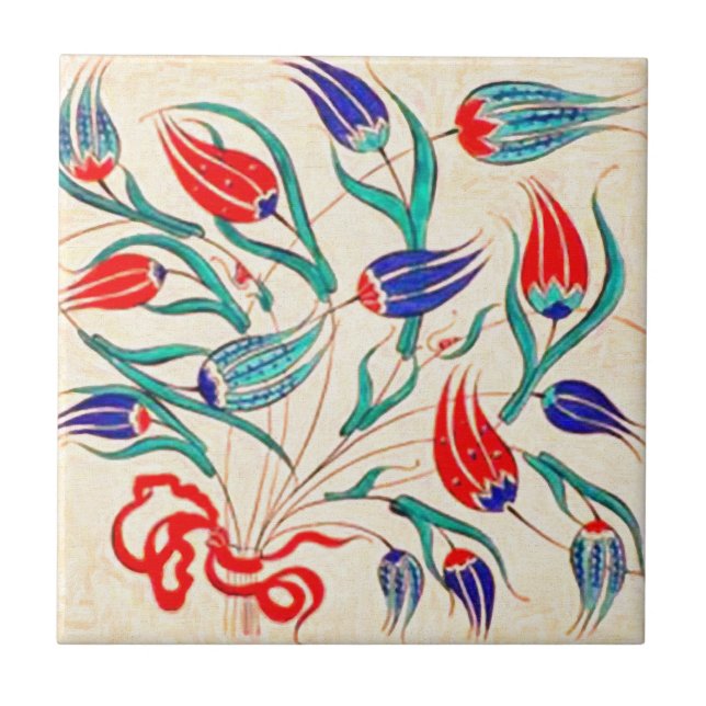 iznik belägger med tegel 3 kakelplatta (Framsidan)