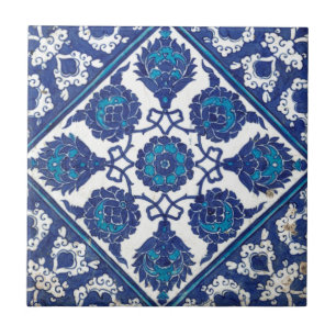 Iznik blom- etnisk stam- turkisk mosaisk kakelplatta