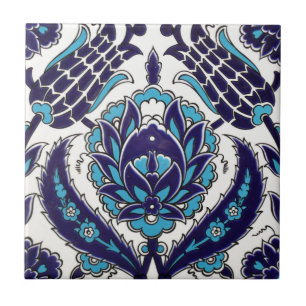 Iznik blom- etnisk stam- turkisk mosaisk kakelplatta