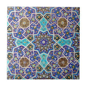 Iznik blom- etnisk stam- turkisk mosaisk kakelplatta
