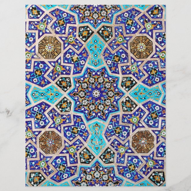 Iznik Blommigt Ethnic Tribal Turkisk Mosaic Potter (Framsida)