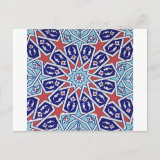 Iznik Blommigt Ethnic Tribal Turkisk Mosaic Potter Vykort