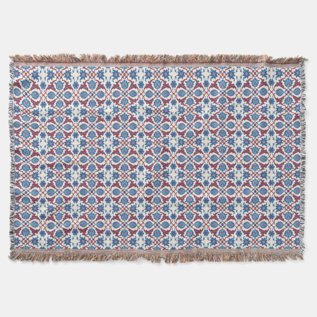 Iznik Blommönsterplattor Filt (Framsidan)
