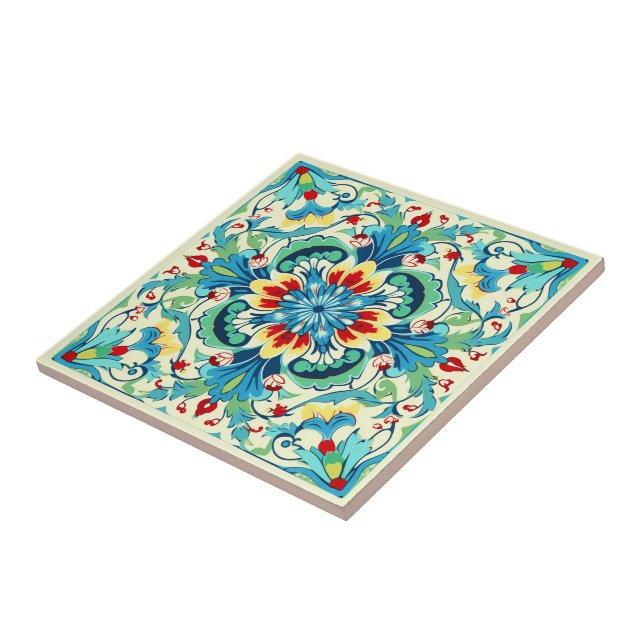 Iznik Sunlit Bouquet Kakelplatta (Sidan)