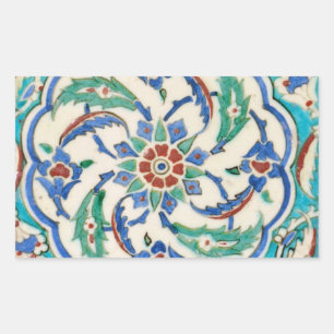 iznik tile rektangulärt klistermärke