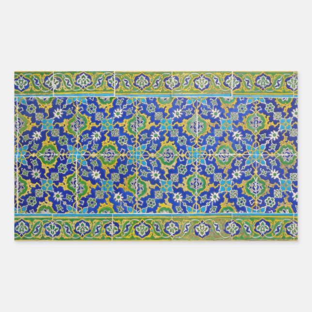 iznik tile rektangulärt klistermärke (Framsida)