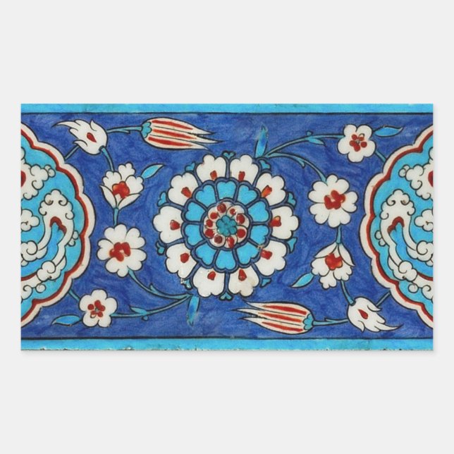 iznik tile Sticker Rektangulärt Klistermärke (Framsida)