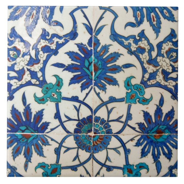 Iznik Tiles Blue Kakelplatta (Framsidan)