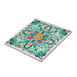 Iznik Turcouise Blommar Radiance Kakelplatta