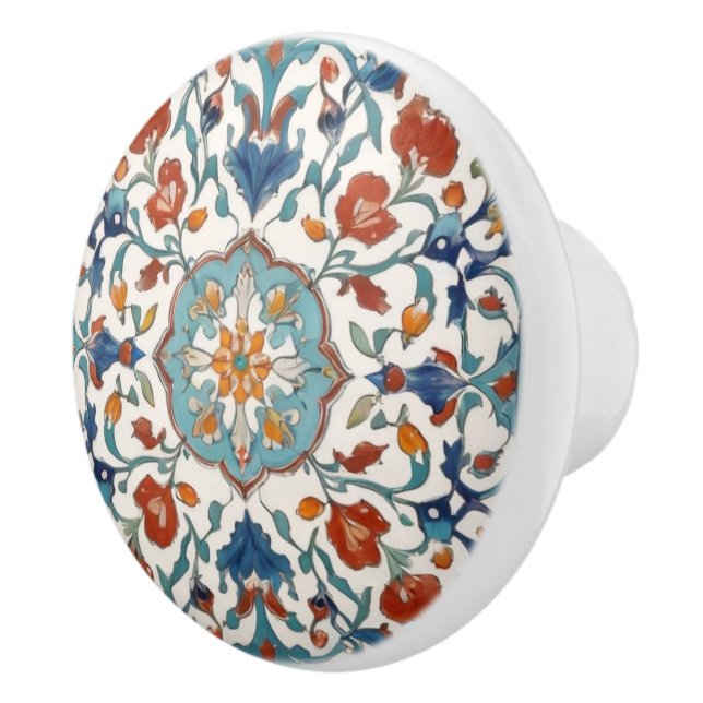 Iznik Turkisk Blommigt Vintage Antique Stil Knopp (Höger)