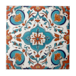 Iznik Turkisk klassisk Blommigt Röd turkos Blue Kakelplatta